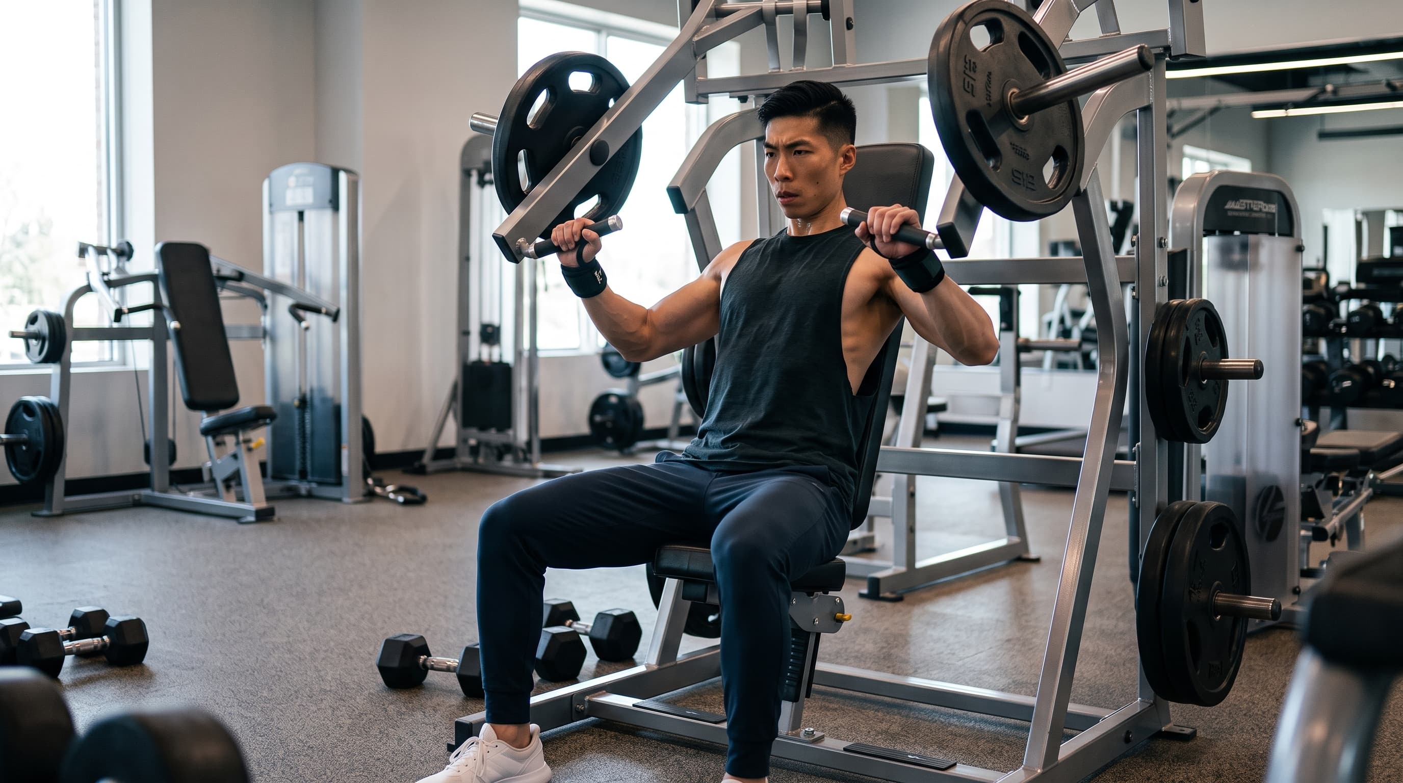 Louis training in the gym